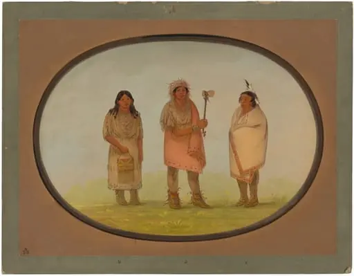 Three Piankeshaw Indians, by George Catlin