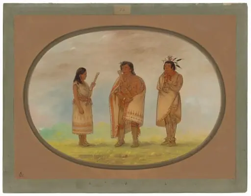 Three Potowotomie Indians, by George Catlin