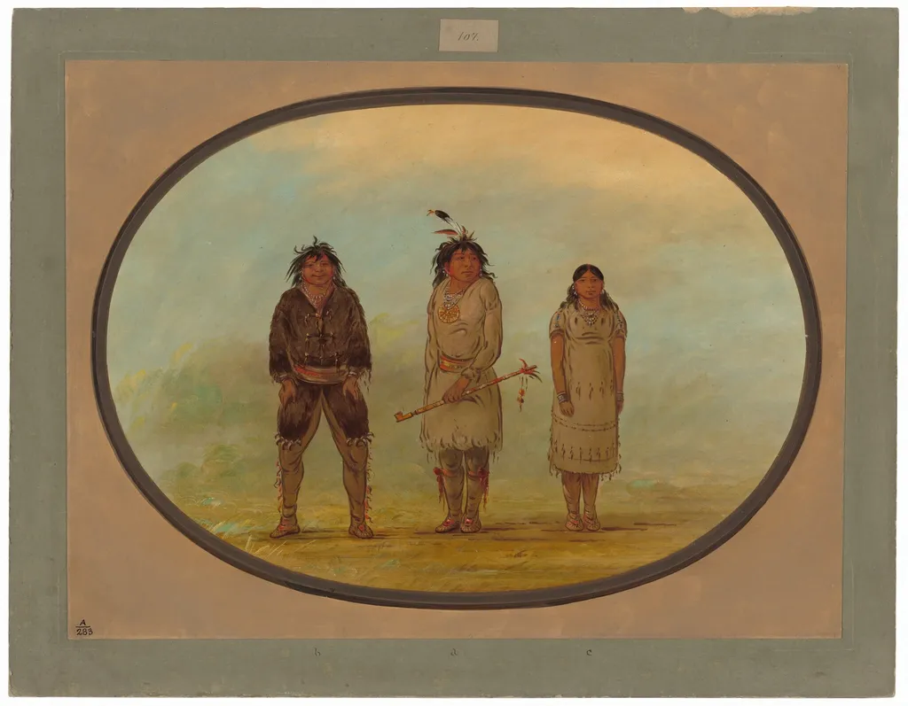 Three Selish Indians, by George Catlin, oil, 1862