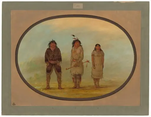 Three Selish Indians, by George Catlin