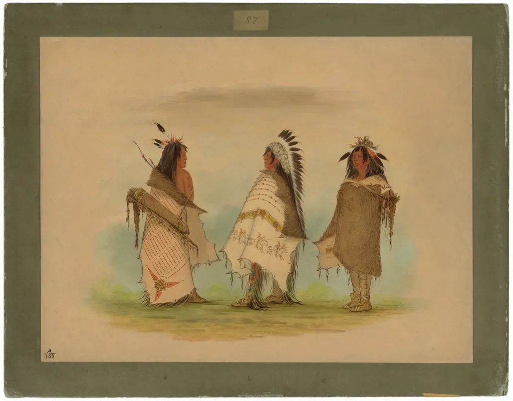 Three Shoshonee Warriors, by George Catlin, oil, 1861