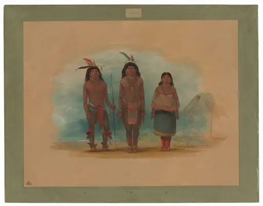 Three Taruma Indians, by George Catlin