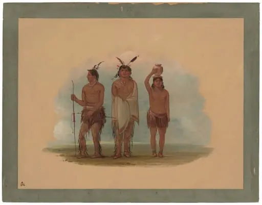 Three Walla Walla Indians, by George Catlin