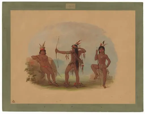 Three Woyaway Indians, by George Catlin
