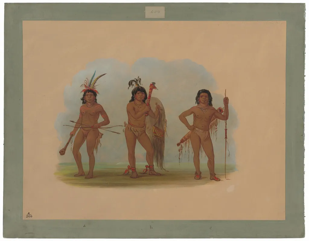 Three Zurumati Indians, by George Catlin, oil, 1862