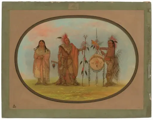 Two Saukie Chiefs and a Woman, by George Catlin