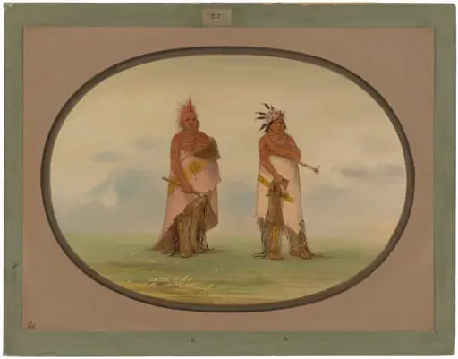 Two Unidentified North American Indians, by George Catlin