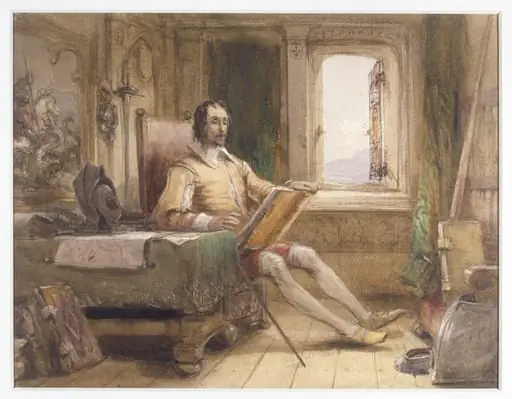 Don Quixote in his Study, by George Cattermole