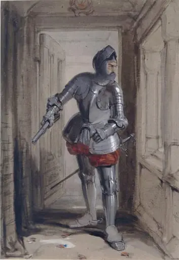 Hamilton of Bothwellhaugh about to shoot the Regent Murray, at Linlithgow, on 23rd January 1570., by George Cattermole