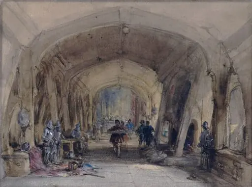 Interior of a baronial hall, by George Cattermole