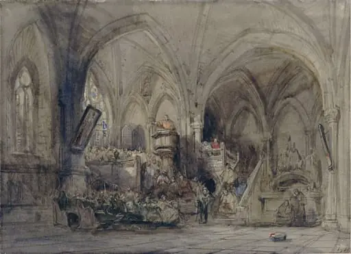 Interior of a church, Spain, by George Cattermole