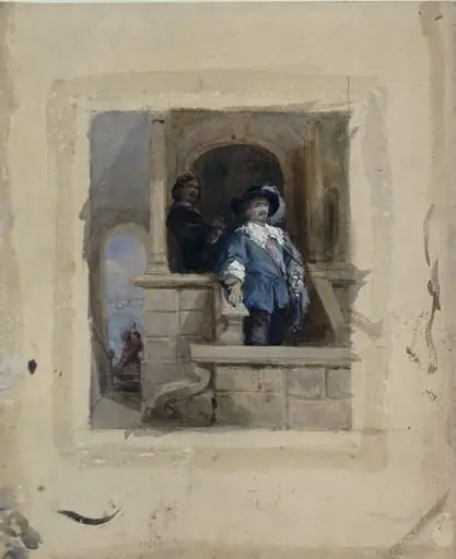 Sir Thomas Wentworth (afterwards Earl of Stafford) and John Pym at Greenwich 1628, by George Cattermole