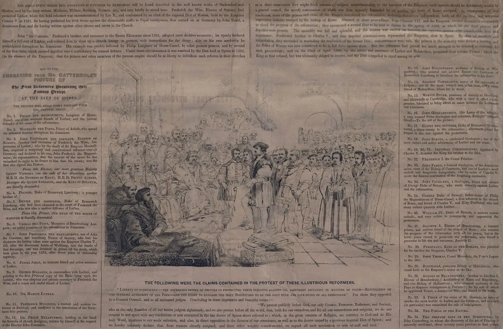 The Diet of Spires, 19th April 1529, by George Cattermole, watercolor, 1850