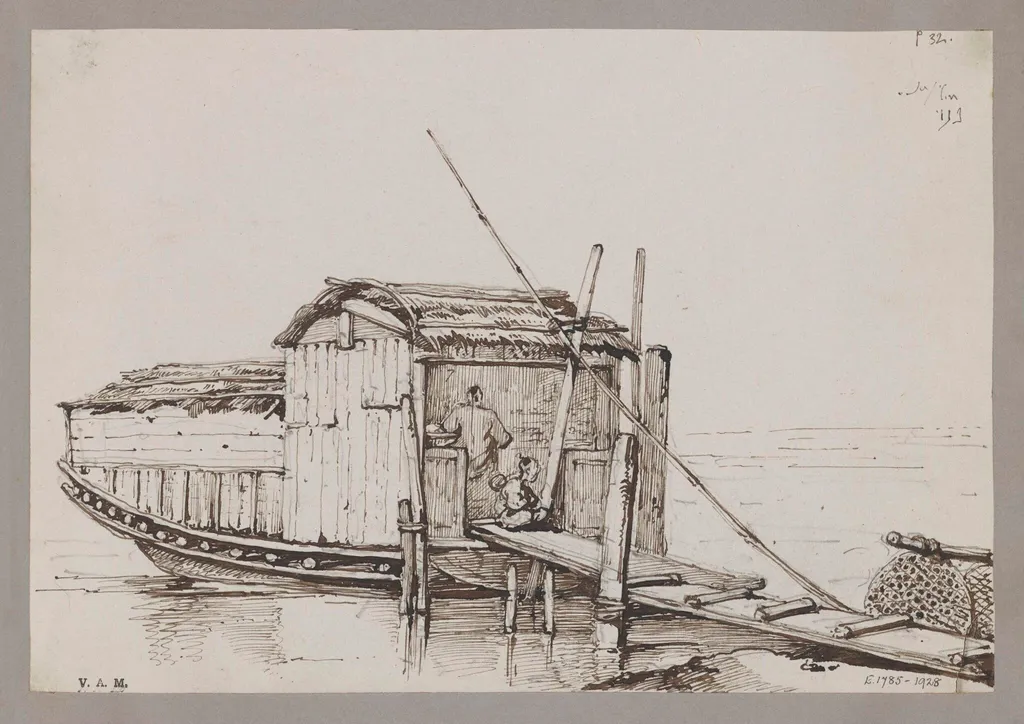 A boat-dwelling, by George Chinnery, 4