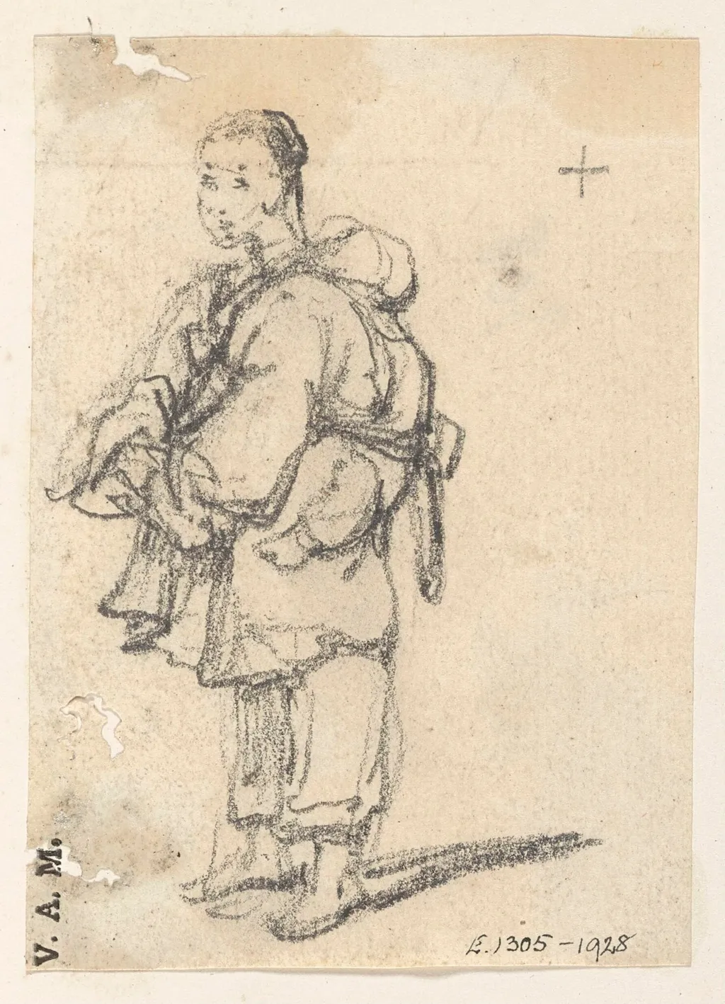 A boatwoman with a child on her back, by George Chinnery, 19