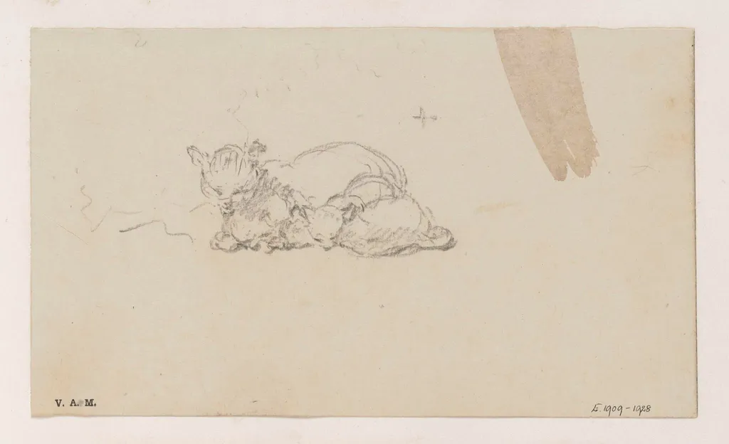 A cat and kittens, by George Chinnery, 19