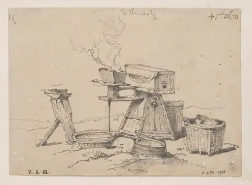 A Chinese blacksmith's equipment, by George Chinnery