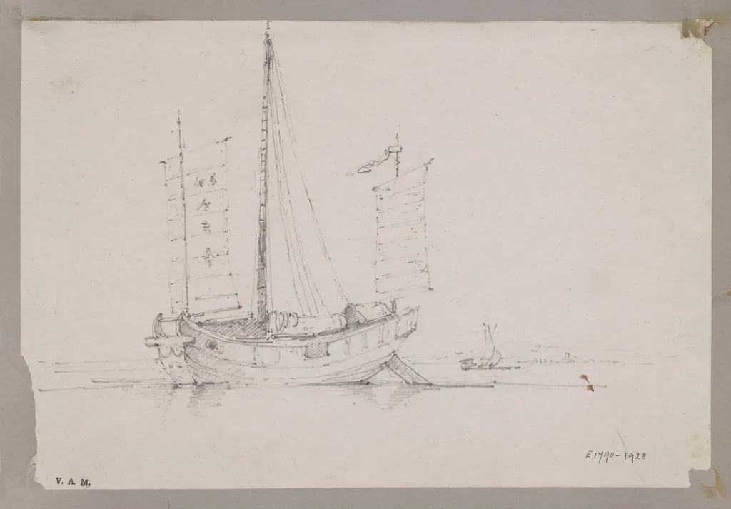 A Chinese junk, by George Chinnery, 19