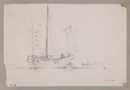 A Chinese junk, by George Chinnery