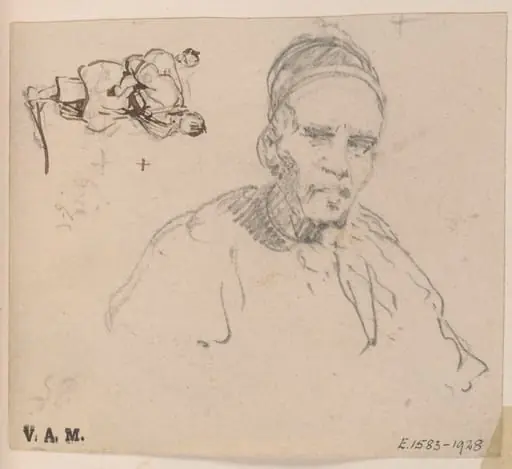 A Chinese man, and a boatwoman carrying a child, by George Chinnery