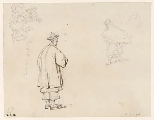 A Chinese official, with two other sketches, by George Chinnery