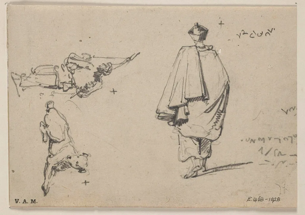 A Chinese porter, a priest and a dog, by George Chinnery, 19