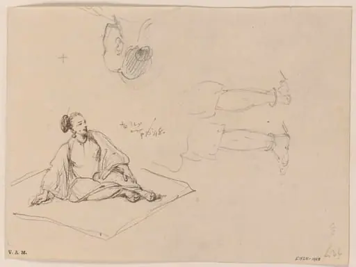 A Chinese woman seated on a mat, by George Chinnery