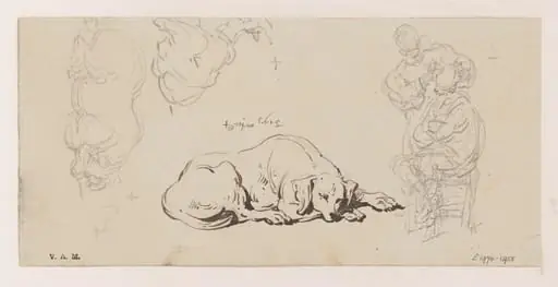 A dog, and other sketches, by George Chinnery