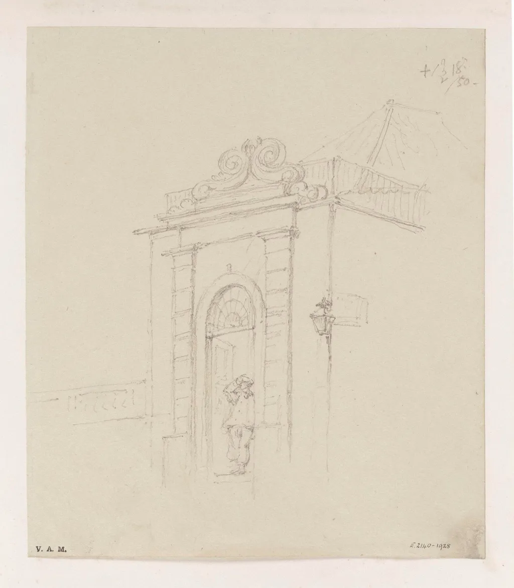A figure in a doorway, Macau, by George Chinnery, 14