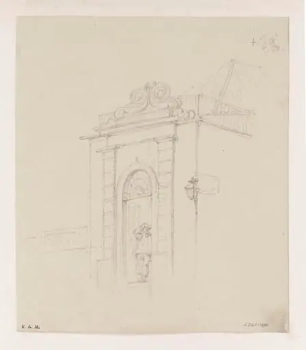 A figure in a doorway, Macau, by George Chinnery