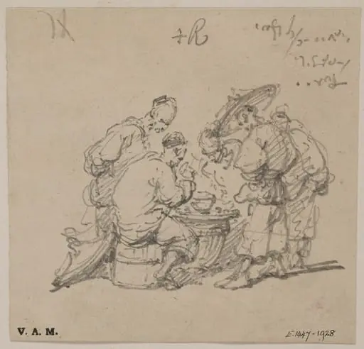 A group of Chinese figures, by George Chinnery