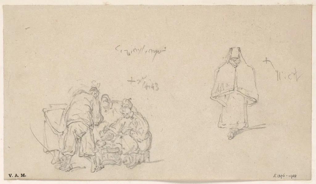 A group of Chinese men, and a Macanese woman, by George Chinnery, 8