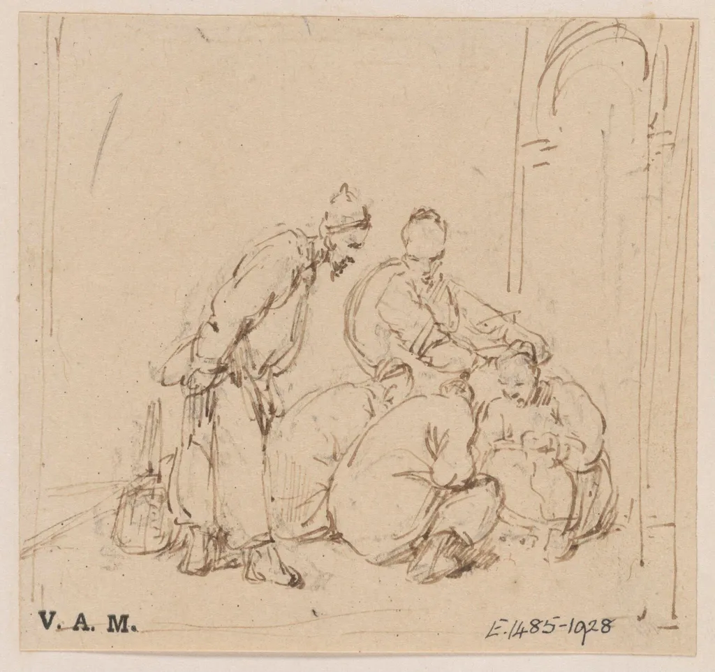 A group of five Chinese figures, by George Chinnery, 19