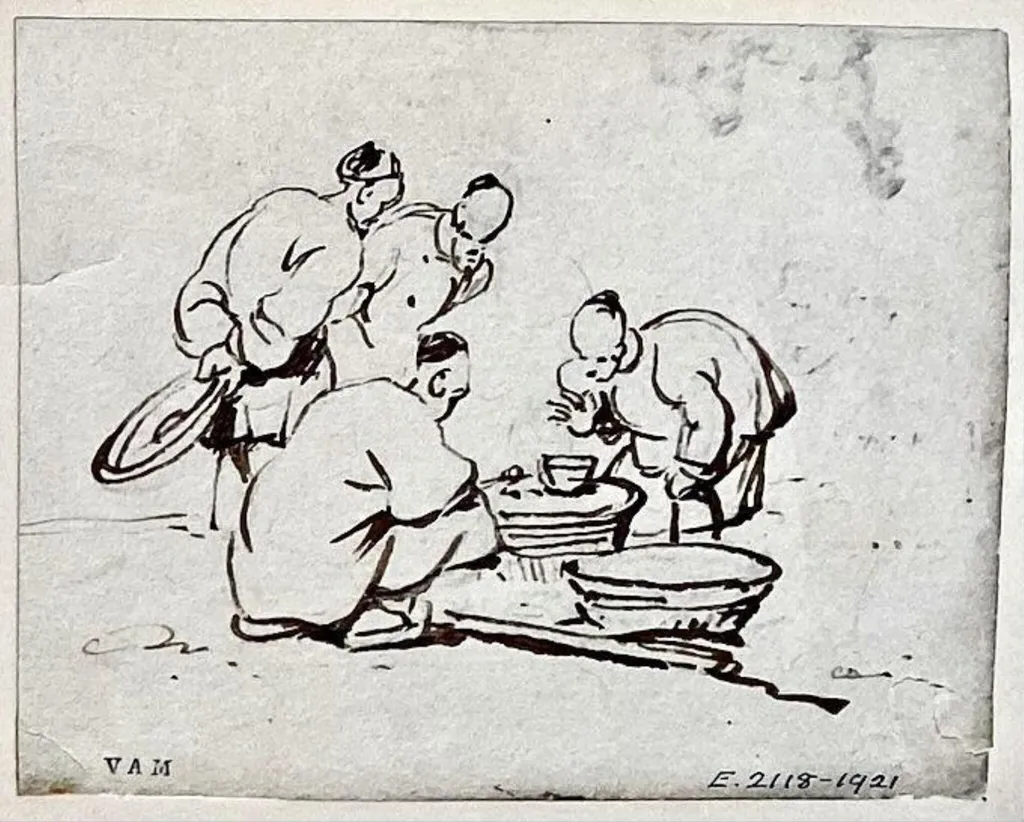 A group of four Chinese figures, by George Chinnery, 19