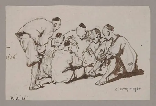 A group of six Chinese figures, by George Chinnery