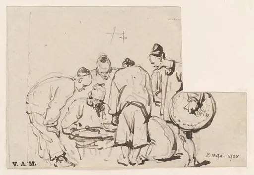A group of six Chinese figures, by George Chinnery