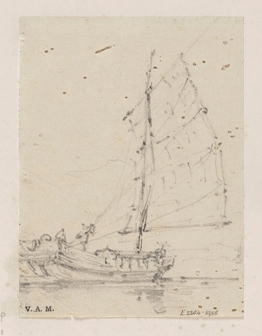 A junk under sail, by George Chinnery, 19