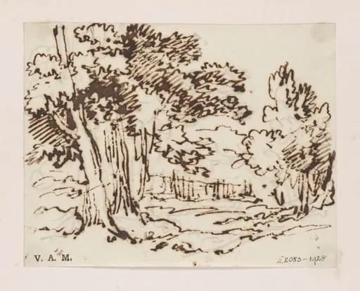 A landscape with trees, by George Chinnery