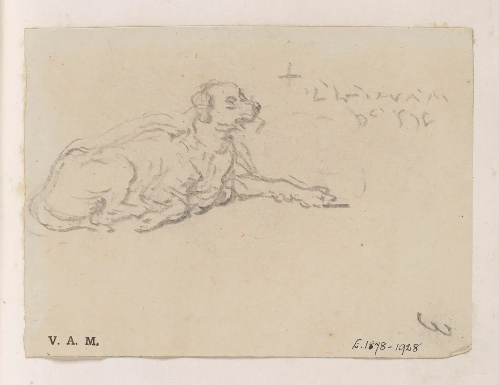 A reclining dog, by George Chinnery, 19