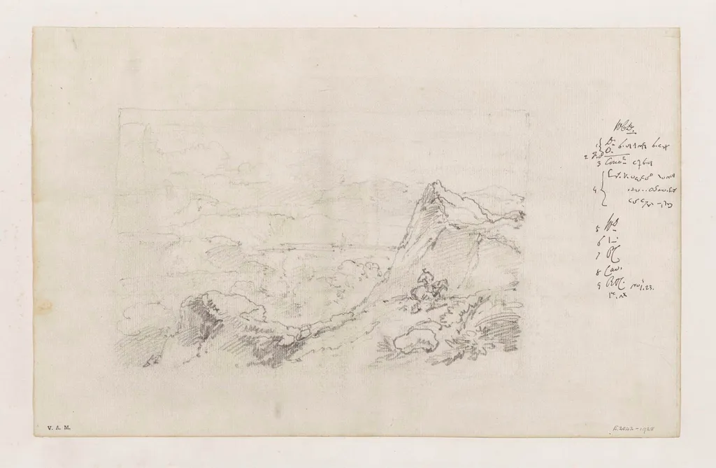 A rocky landscape, by George Chinnery, 2