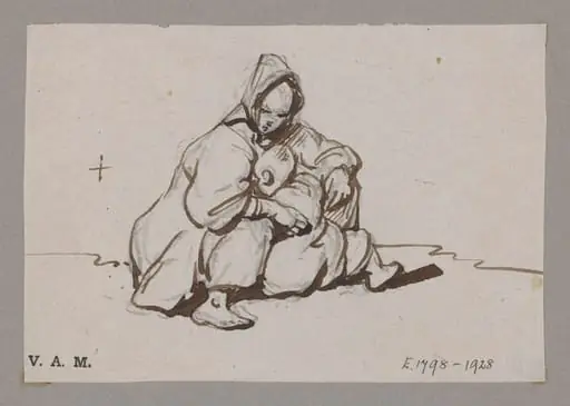 A seated boatwoman and child, by George Chinnery