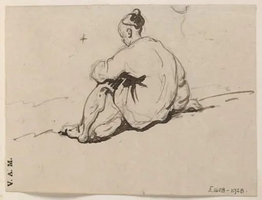 A seated Chinese figure, by George Chinnery