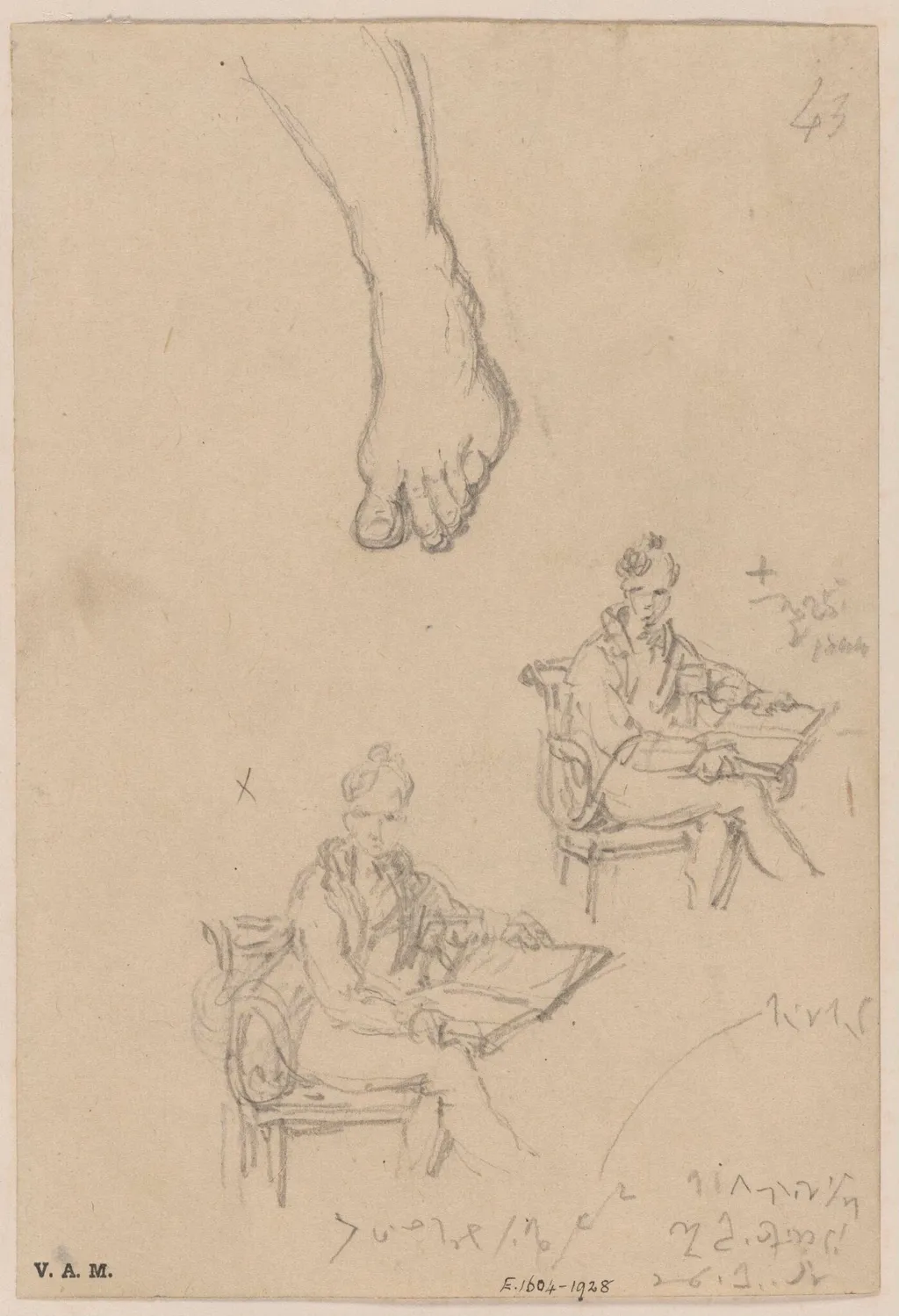 A seated Western man, by George Chinnery, 18
