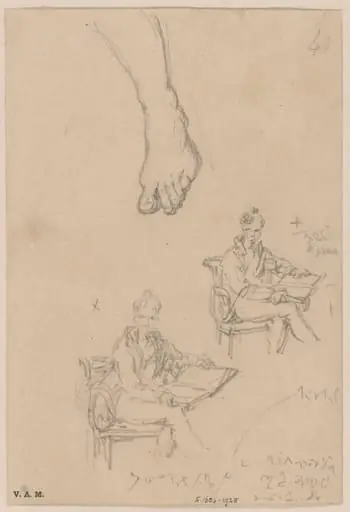 A seated Western man, by George Chinnery