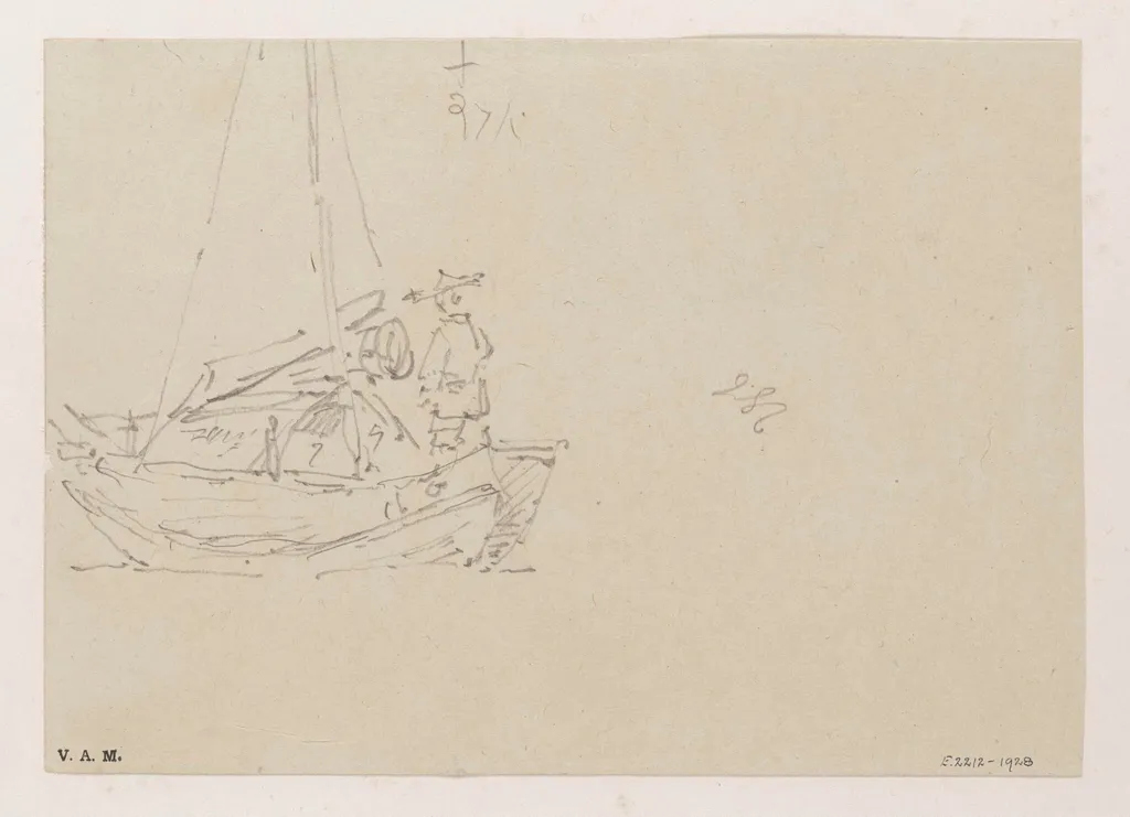A sketch of a Chinese figure standing in a Tanka boat, by George Chinnery, 19