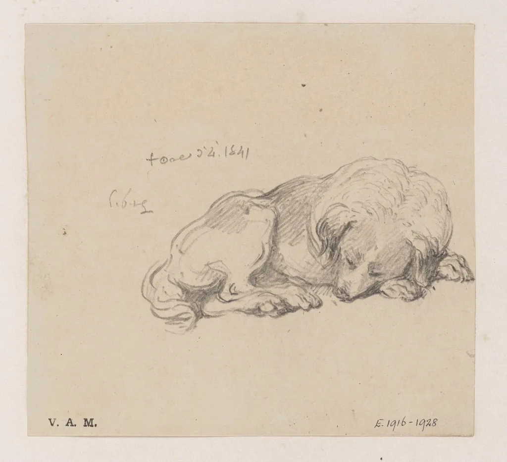 A sleeping dog, by George Chinnery, 4