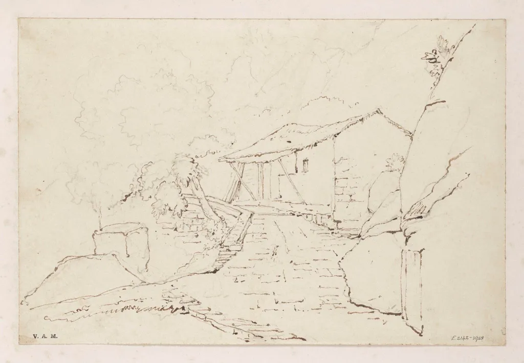 A small building on a rocky hillside, Macau, by George Chinnery, 19
