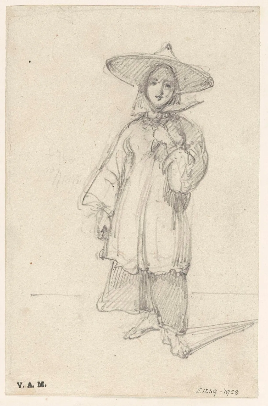 A standing boatwoman, by George Chinnery, 19