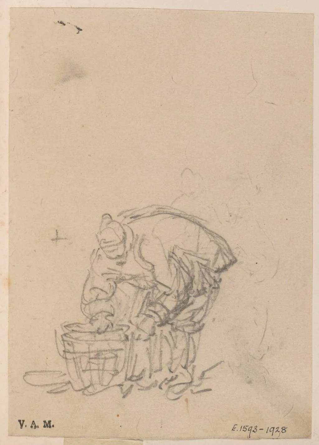 A stooping Chinese figure, by George Chinnery, 19