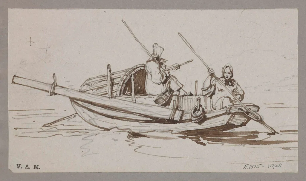 A Tanka boat operated by two boatwomen, by George Chinnery, 19